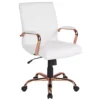 Emma And Oliver Mid-Back Black LeatherSoft Executive Swivel Office Chair With Chrome Frame/Arms 1 Emma And Oliver Mid-Back Black LeatherSoft Executive Swivel Office Chair With Chrome Frame/Arms -Home furnishings 5971899 Whiteleathersoftrose