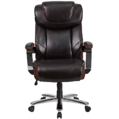 Emma And Oliver Big & Tall Brown LeatherSoft Executive Swivel Office Chair With Headrest -Home furnishings 5971905 ALT3