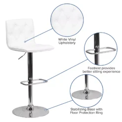 Emma And Oliver Button Tufted Black Vinyl Adjustable Height Barstool 8 Emma And Oliver Button Tufted Black Vinyl Adjustable Height Barstool -Home furnishings 5972294 ALT2