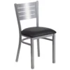 Emma And Oliver Silver Slat Back Metal Restaurant Chair - Mahogany Wood Seat 1 Emma And Oliver Silver Slat Back Metal Restaurant Chair - Mahogany Wood Seat -Home furnishings 5972299 Blacksilverframe