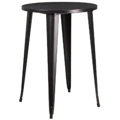 Emma And Oliver Commercial Grade 30" Round Antique Metal Bar Table Set-2 Cafe Stools 9 Emma And Oliver Commercial Grade 30" Round Antique Metal Bar Table Set-2 Cafe Stools -Home furnishings 5972323 ALT3