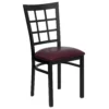 Emma And Oliver Black Window Back Metal Restaurant Chair - Natural Wood Seat 2 Emma And Oliver Black Window Back Metal Restaurant Chair - Natural Wood Seat -Home furnishings 5972334 Burgundyblack