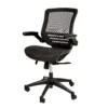 Emma And Oliver Mid-Back Black Mesh Executive Swivel Flip-Up Arm Office Chair Gold Frame 2 Emma And Oliver Mid-Back Black Mesh Executive Swivel Flip-Up Arm Office Chair Gold Frame -Home furnishings 5972335 Black Meshblack Frame