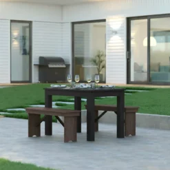 Emma And Oliver 46" X 30" Rectangular Antique Rustic White Solid Pine Farm Dining Table -Home furnishings 5972340 ALT2