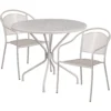 Emma And Oliver Commercial Grade 35.25" Round Coral Patio Table Set-2 Round Back Chairs -Home furnishings 5972342 Light Gray