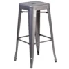 Emma And Oliver 30"H Backless Clear Coated Metal Indoor Barstool With Square Seat -Home furnishings 5972358