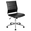 Emma And Oliver Mid-Back Armless Black LeatherSoft Ribbed Executive Swivel Office Chair 1 Emma And Oliver Mid-Back Armless Black LeatherSoft Ribbed Executive Swivel Office Chair -Home furnishings 5972378 Black