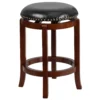 Emma And Oliver 24"H Backless Light Cherry Wood Counter Stool