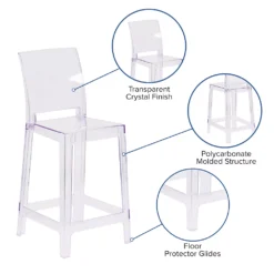 Emma And Oliver Ghost Counter Stool With Square Back In Transparent Crystal -Home furnishings 5972392 ALT2