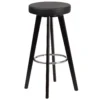 Emma And Oliver 29"H Cappuccino Wood Barstool With Black Vinyl Seat