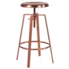 Emma And Oliver Industrial Style Barstool With Swivel Lift Seat In Rose Gold