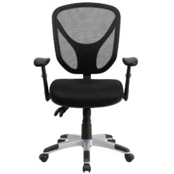 Emma And Oliver Mid-Back Black Mesh Multifunction Swivel Ergonomic Task Office Chair - Arms -Home furnishings 5972889 ALT3