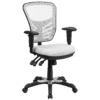 Emma And Oliver Mid-Back Black Mesh/White FrameMultifunction Ergonomic Office Chair With Arms 2 Emma And Oliver Mid-Back Black Mesh/White FrameMultifunction Ergonomic Office Chair With Arms -Home furnishings 5972912 White