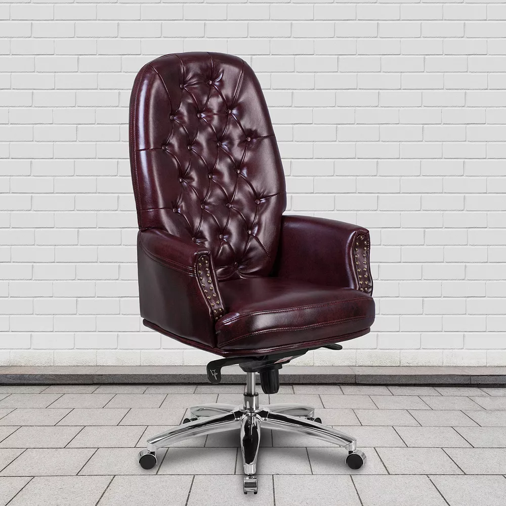 Emma And Oliver High Back Traditional Burgundy LeatherSoft Multifunction Ergonomic Office Chair 4 Emma And Oliver High Back Traditional Burgundy LeatherSoft Multifunction Ergonomic Office Chair - Image 2