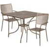 Emma And Oliver Commercial Grade 35.5" Square Coral Patio Table Set-2 Square Back Chairs -Home furnishings 5972953 Gold
