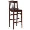 Emma And Oliver School House Back Mahogany Wood Barstool 2 Emma And Oliver School House Back Mahogany Wood Barstool -Home furnishings 5972958 Walnut