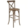 Emma And Oliver Dark Antique Wood Cross Back Barstool -Home furnishings 5972974