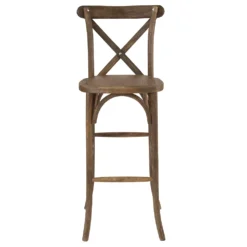 Emma And Oliver Dark Antique Wood Cross Back Barstool 9 Emma And Oliver Dark Antique Wood Cross Back Barstool -Home furnishings 5972974 ALT3