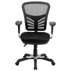 Emma And Oliver Mid-Back Black Mesh Multifunction Ergonomic Office Chair With Adjustable Arms 9 Emma And Oliver Mid-Back Black Mesh Multifunction Ergonomic Office Chair With Adjustable Arms -Home furnishings 5972979 ALT3