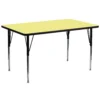 Emma And Oliver 30x72 Yellow Thermal Laminate Adjustable Activity Table -Home furnishings 5973812 Yellow