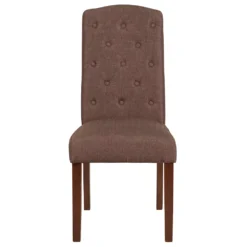Emma And Oliver Gray Fabric Diamond Patterned Button Tufted Parsons Chair -Home furnishings 5973997 ALT2