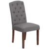 Emma And Oliver Gray Fabric Diamond Patterned Button Tufted Parsons Chair -Home furnishings 5973997 Gray Fabric