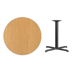 Emma And Oliver 36" Round Walnut Laminate Table Top With 30"x30" Table Height Base 7 Emma And Oliver 36" Round Walnut Laminate Table Top With 30"x30" Table Height Base -Home furnishings 5973998 ALT2