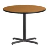 Emma And Oliver 36" Round Walnut Laminate Table Top With 30"x30" Table Height Base 1 Emma And Oliver 36" Round Walnut Laminate Table Top With 30"x30" Table Height Base -Home furnishings 5973998 Natural