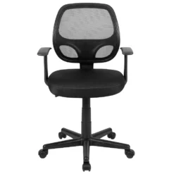 Emma And Oliver Mid-Back Black Mesh Swivel Ergonomic Task Office Chair - Arms, BIFMA Certified -Home furnishings 5974006 ALT3