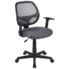 Emma And Oliver Mid-Back Black Mesh Swivel Ergonomic Task Office Chair - Arms, BIFMA Certified -Home furnishings 5974006 Gray