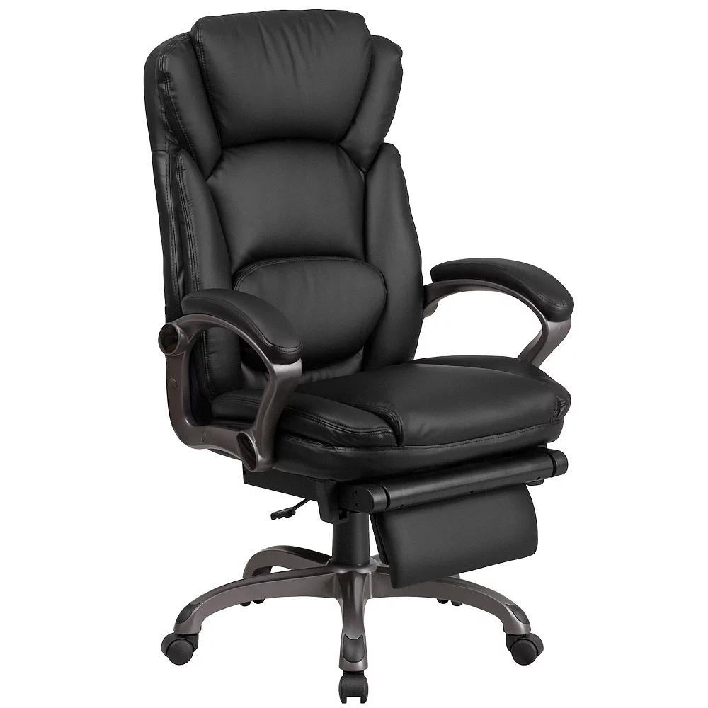 Emma And Oliver High Back Black LeatherSoft Reclining Ergonomic Outer Lumbar Swivel Office Chair 3 Emma And Oliver High Back Black LeatherSoft Reclining Ergonomic Outer Lumbar Swivel Office Chair