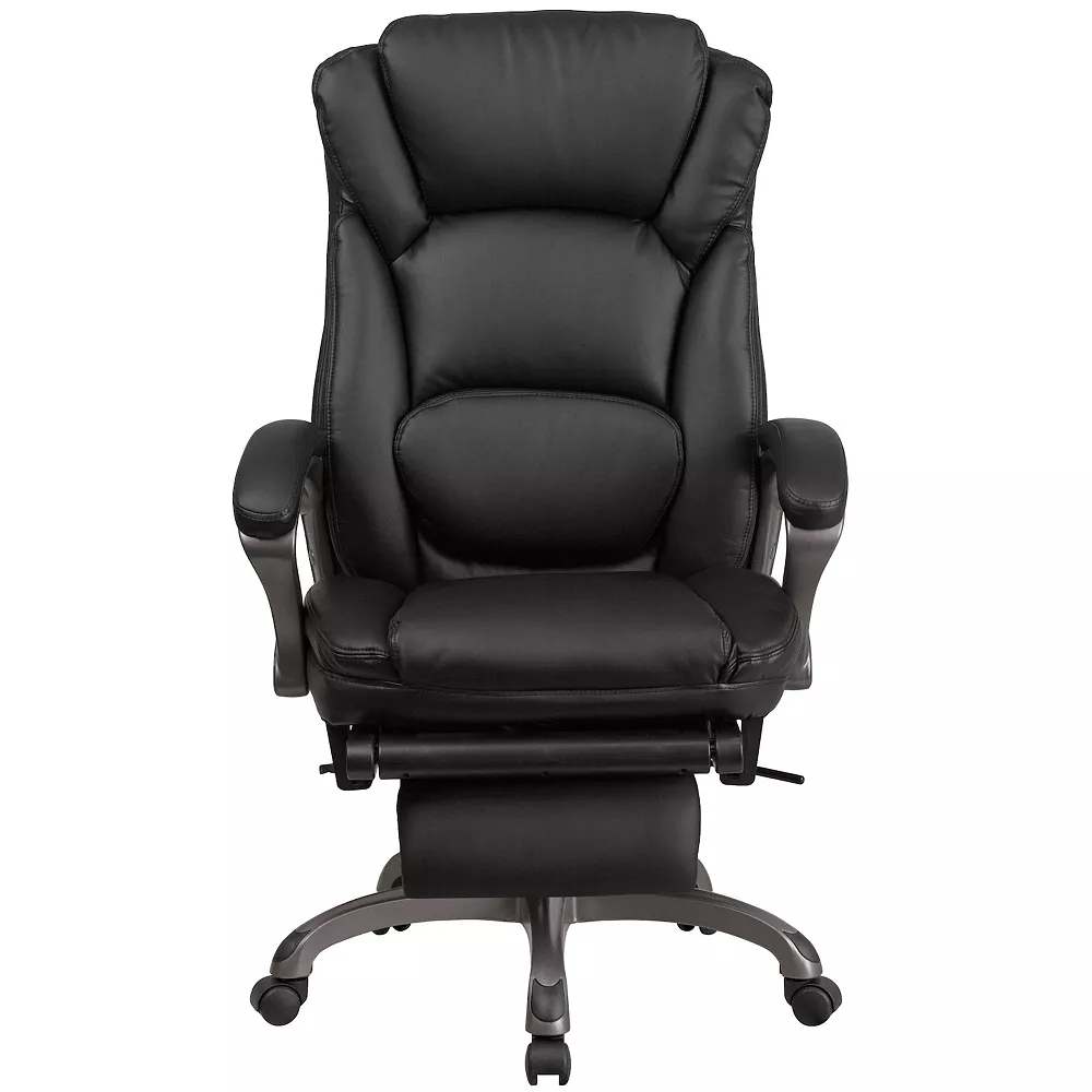Emma And Oliver High Back Black LeatherSoft Reclining Ergonomic Outer Lumbar Swivel Office Chair 5 Emma And Oliver High Back Black LeatherSoft Reclining Ergonomic Outer Lumbar Swivel Office Chair - Image 3