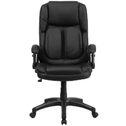 Emma And Oliver High Back Comfort Back Black LeatherSoft Swivel Ergonomic Flip-Up Arm Office Chair -Home furnishings 5974119 ALT2