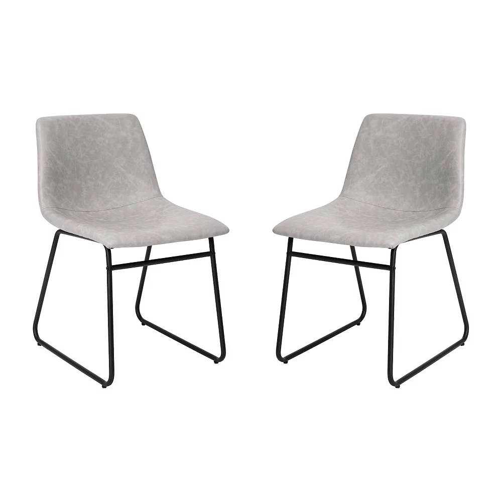 Emma And Oliver 18 Inch Indoor Dining Table Chairs, Light Brown LeatherSoft/Black Frame-Set Of 2 3 Emma And Oliver 18 Inch Indoor Dining Table Chairs, Light Brown LeatherSoft/Black Frame-Set Of 2