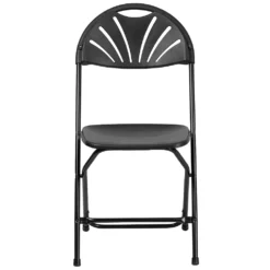 Emma And Oliver 2 Pack 650 Lb. Capacity Charcoal Plastic Fan Back Folding Chair -Home furnishings 5976335 ALT3