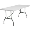 Emma And Oliver 6-Foot Granite White Plastic Folding Table - Banquet / Event Folding Table -Home furnishings 5978201