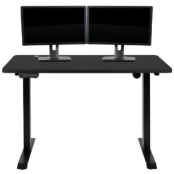 Emma And Oliver Electric Height Adjustable Standing Desk - 48" Wide X 24" Deep (Black)