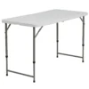 Emma And Oliver 4-Foot Height Adjustable Bi-Fold White Plastic Folding Table W/ Handle -Home furnishings 5978210