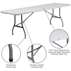 Emma And Oliver 8-Foot Bi-Fold Granite White Plastic Banquet And Event Folding Table With Handle 8 Emma And Oliver 8-Foot Bi-Fold Granite White Plastic Banquet And Event Folding Table With Handle -Home furnishings 5978211 ALT2