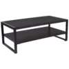 Emma And Oliver Charcoal Wood Grain Finish Coffee Table With Black Metal Frame -Home furnishings 5978213