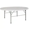 Emma And Oliver 6-Foot Round Bi-Fold Granite White Plastic Event Folding Table With Handle -Home furnishings 5978217