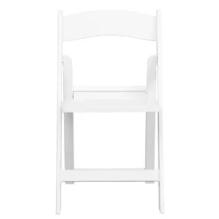 Emma And Oliver 2 Pack White Resin Slatted Party & Rental Folding Chair Indoor Outdoor -Home furnishings 5978220 ALT2