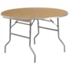 Emma And Oliver 4-Foot Round HEAVY DUTY Birchwood Folding Banquet Table With METAL Edges -Home furnishings 5978229