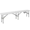 Emma And Oliver 11"W X 72"L Portable Bi-Fold Granite White Folding Bench -Home furnishings 5978232