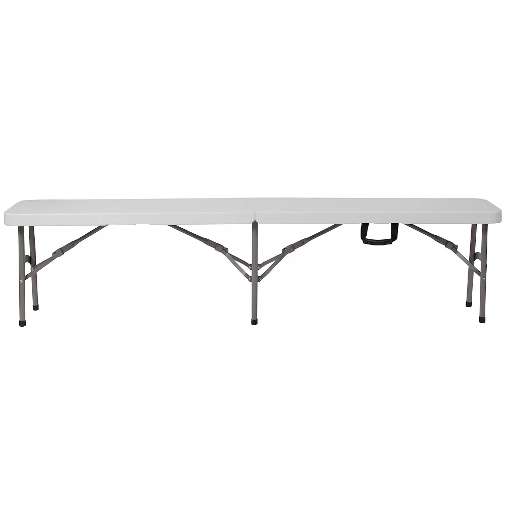 Emma And Oliver 11"W X 72"L Portable Bi-Fold Granite White Folding Bench 5 Emma And Oliver 11"W X 72"L Portable Bi-Fold Granite White Folding Bench - Image 3
