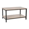 Emma And Oliver Sylvan Minimalist Industrial Driftwood Finished Engineered Wood Coffee Table With Black Steel Tube Frame And Lower Storage Shelf -Home furnishings 5978236