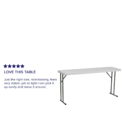 Emma And Oliver 5-Foot Rectangle Granite White Plastic Folding Training / Seminar Table -Home furnishings 5978239 ALT3