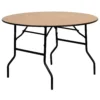 Emma And Oliver 4-Foot Round Wood Folding Banquet Table With Clear Coated Finished Top -Home furnishings 5978243