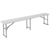Emma And Oliver 10.25"Wx71"L Portable Bi-Fold Granite White Plastic Bench 1 Emma And Oliver 10.25"Wx71"L Portable Bi-Fold Granite White Plastic Bench -Home furnishings 5978252