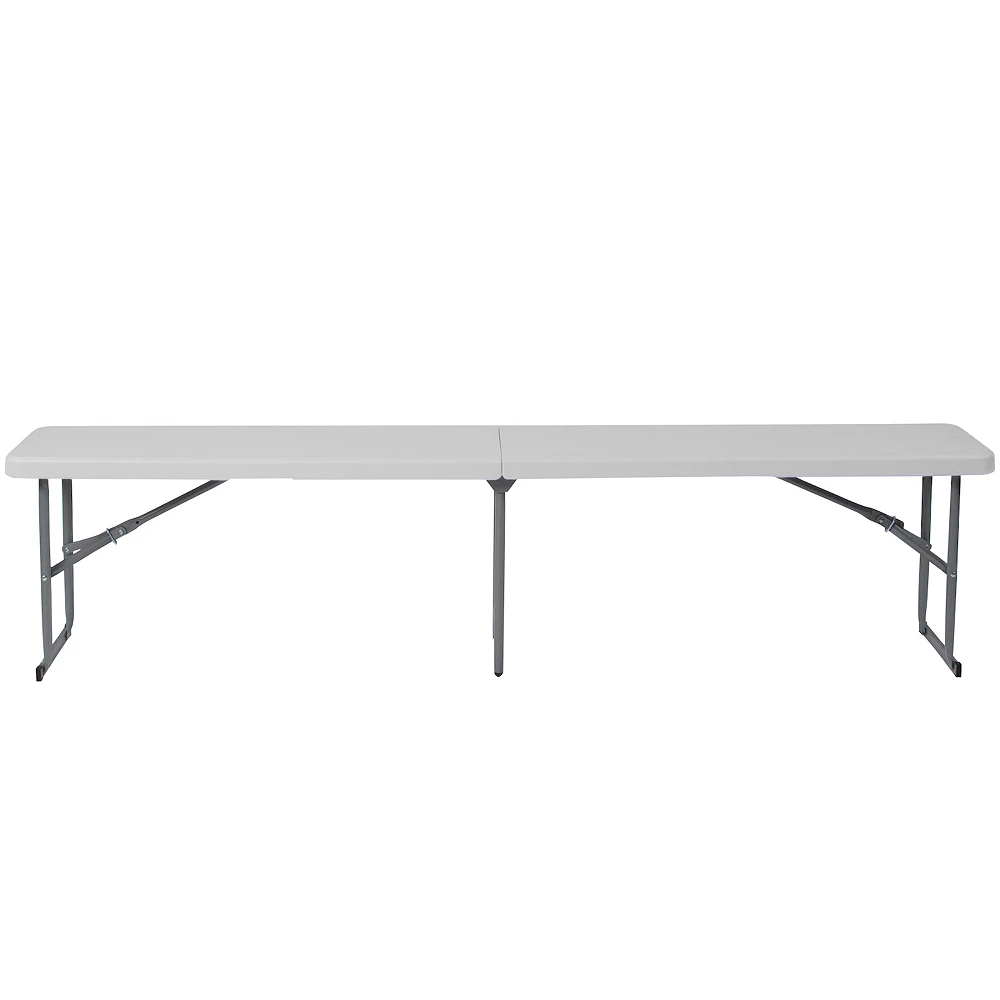 Emma And Oliver 10.25"Wx71"L Portable Bi-Fold Granite White Plastic Bench 6 Emma And Oliver 10.25"Wx71"L Portable Bi-Fold Granite White Plastic Bench - Image 4